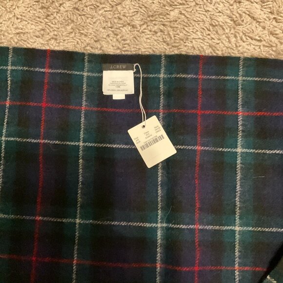 J.Crew plaid cape scarf. Color: Navy, Green, Red. Item # H0130.  80"H x 27.5"W. - Picture 10 of 10